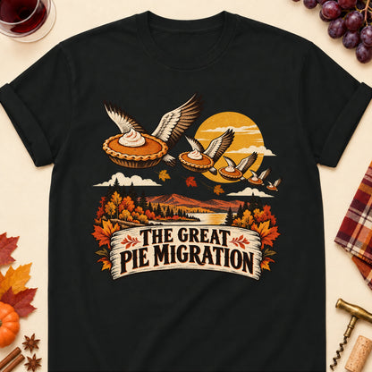 The Great Pie Migration Colored Print T-Shirt - Black - Brooke & Belle
