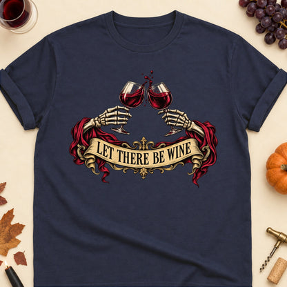 Let There Be Wine Colored Print T-Shirt - Navy - Brooke & Belle