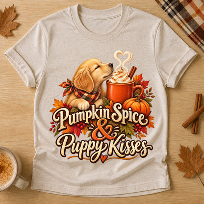 Pumpkin Spice Puppy Kisses T-shirt - Heather Oatmeal - Brooke & Belle