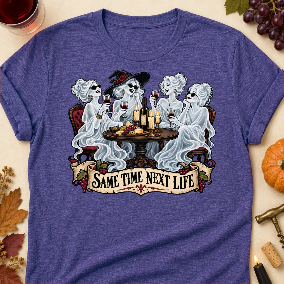 Same Time Next Life Colored Print T-Shirt - Heather Purple - Brooke & Belle
