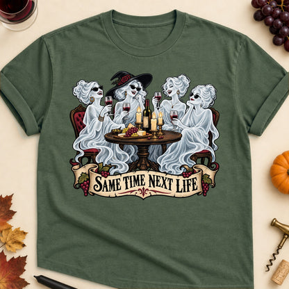 Same Time Next Life Colored Print T-Shirt - Military Green - Brooke & Belle