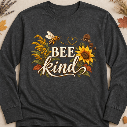 Bee Kind Fall Long Sleeves - Charcoal - Brooke & Belle