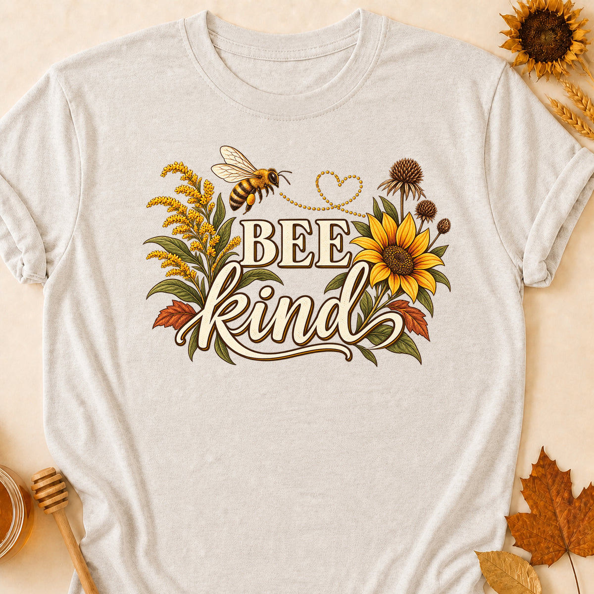 Bee Kind Fall Colored Print T-Shirt