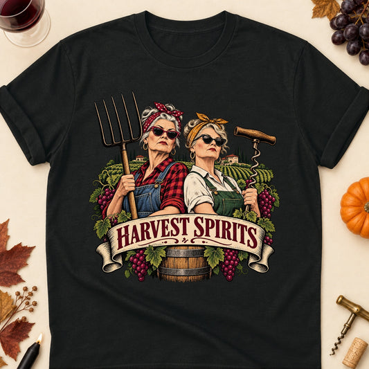 Harvest Spirits Colored Print T-Shirt - Black - Brooke & Belle