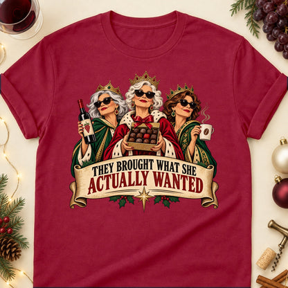 They Brought What She Actually Wanted Colored Print T-Shirt - Cardinal Red - Brooke & Belle