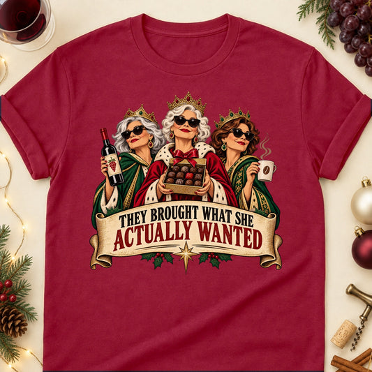 They Brought What She Actually Wanted Colored Print T-Shirt - Cardinal Red - Brooke & Belle