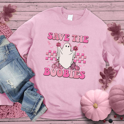 Save The  Boobies Sweatshirt Colored Edition