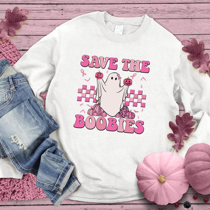 Save The  Boobies Sweatshirt Colored Edition