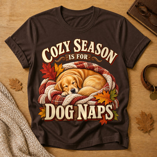 Cozy Season Dog Naps T-shirt - Dark Chocolate - Brooke & Belle