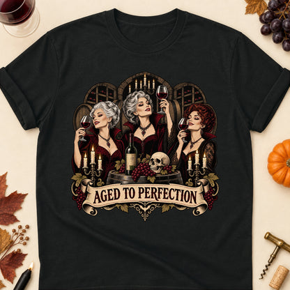 Aged To Perfection Colored Print T-Shirt - Black - Brooke & Belle