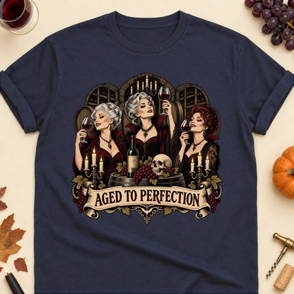 Aged To Perfection Colored Print T-Shirt - Navy - Brooke & Belle