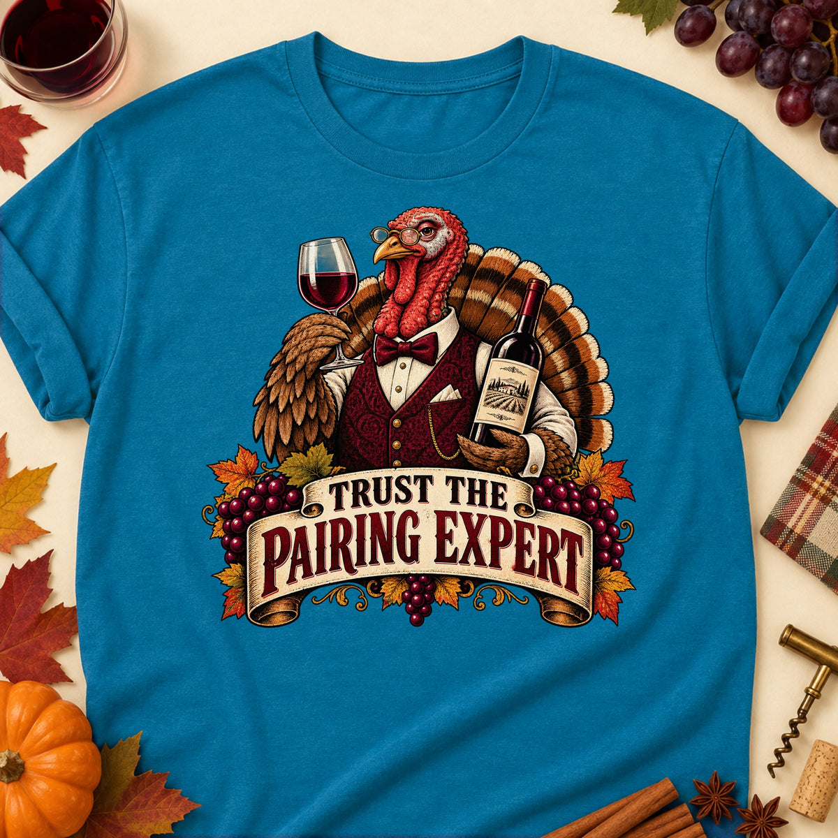 Trust The Pairing Expert Colored Print T-Shirt - Antique Sapphire - Brooke & Belle