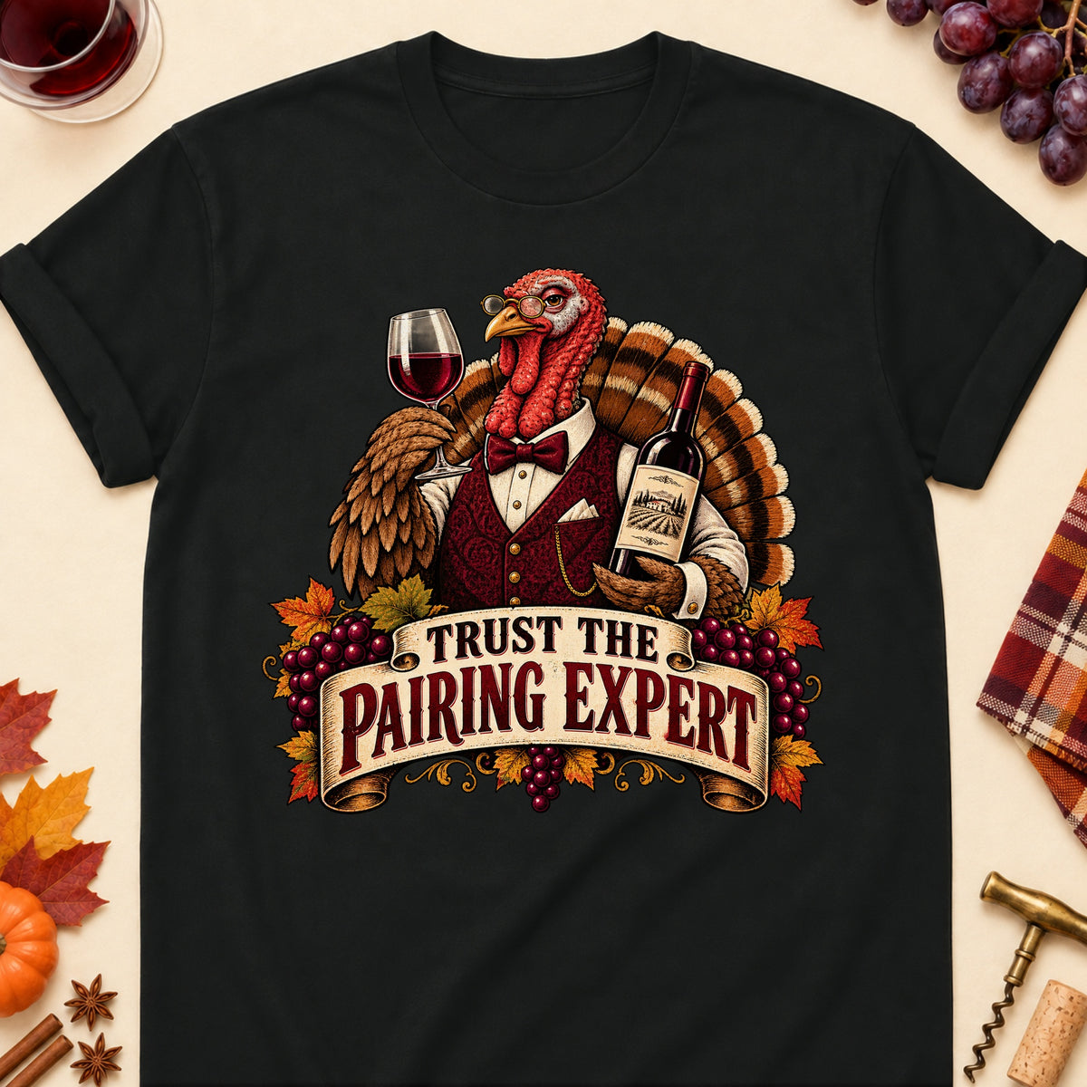 Trust The Pairing Expert Colored Print T-Shirt - Black - Brooke & Belle