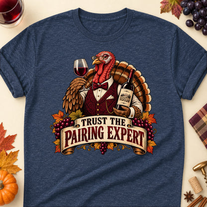 Trust The Pairing Expert Colored Print T-Shirt - Heather Navy - Brooke & Belle