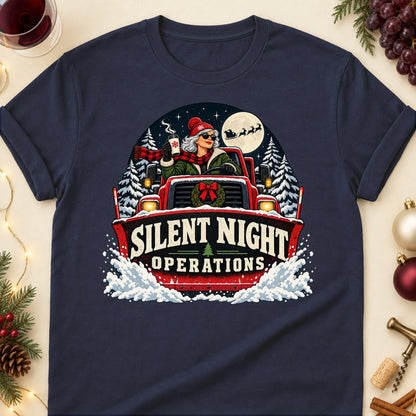 Silent Night Operations Colored Print T-Shirt - Navy - Brooke & Belle
