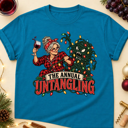 The Annual Untangling Colored Print T-Shirt - Antique Sapphire - Brooke & Belle