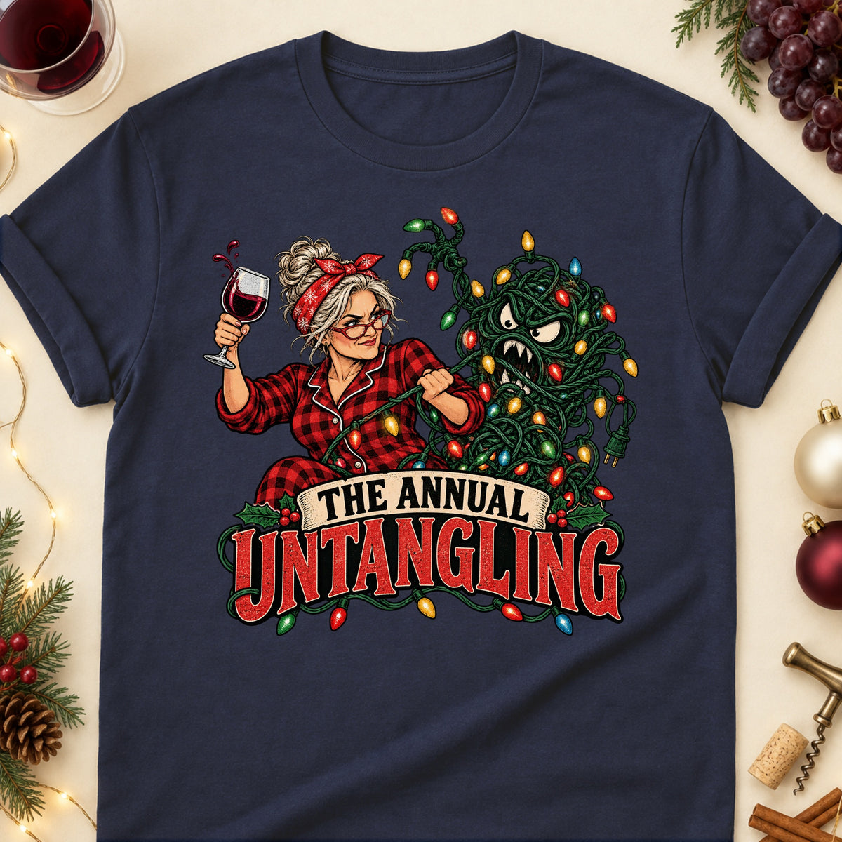 The Annual Untangling Colored Print T-Shirt - Navy - Brooke & Belle