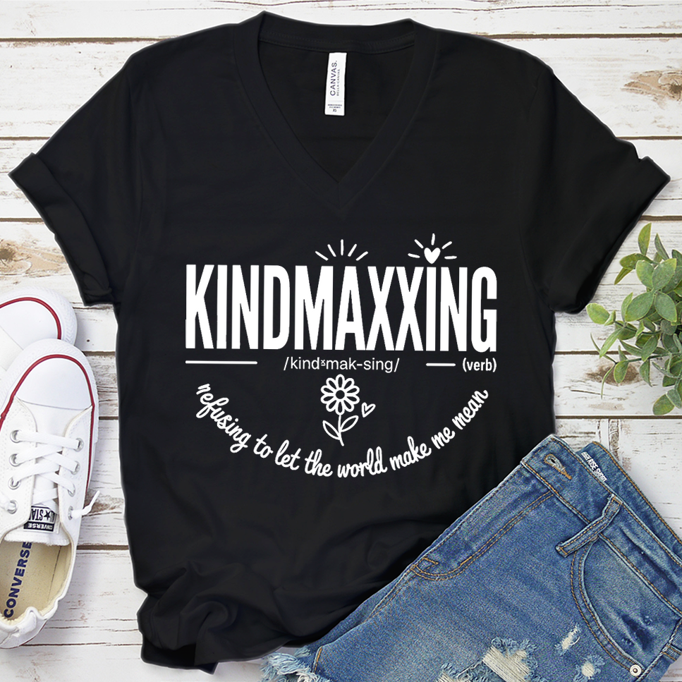 Kindmaxxing V-Neck - Black - Brooke & Belle