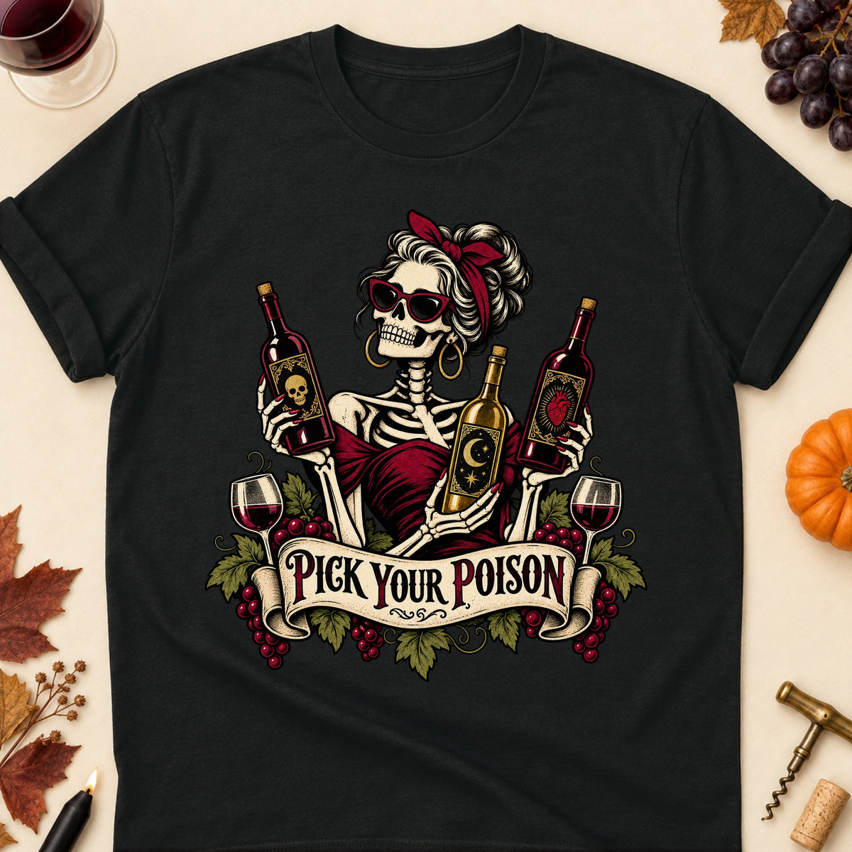 Pick Your Poison Colored Print T-Shirt - Black - Brooke & Belle