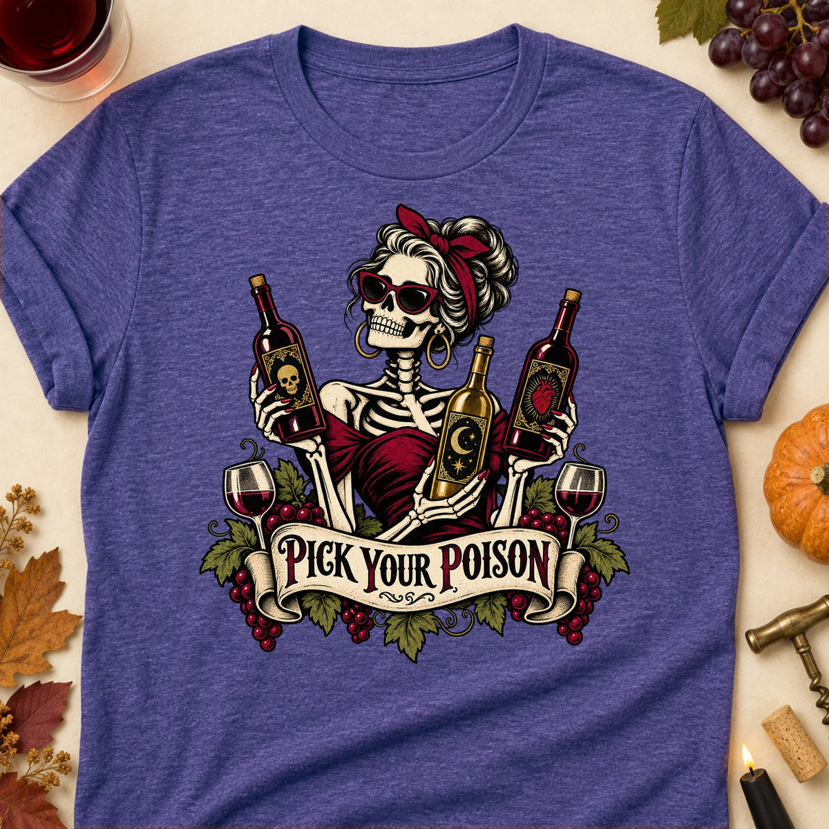 Pick Your Poison Colored Print T-Shirt - Heather Purple - Brooke & Belle