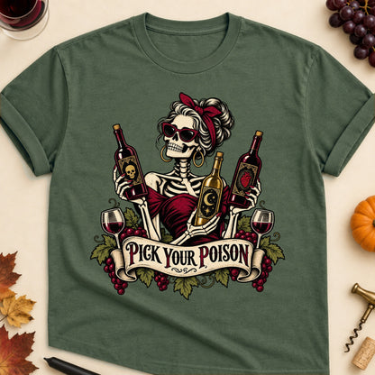 Pick Your Poison Colored Print T-Shirt - Military Green - Brooke & Belle