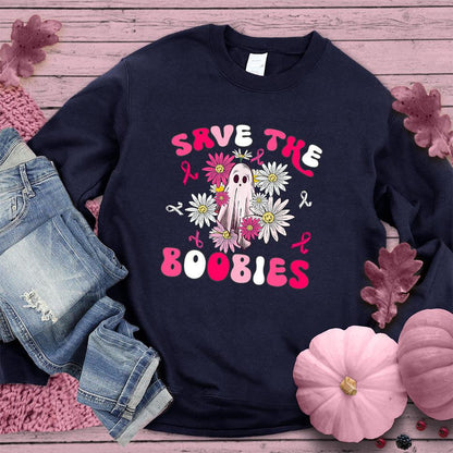 Save The Boobies Version 3 Sweatshirt Colored Edition - Brooke & Belle