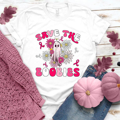 Save The  Boobies Version 3 T-Shirt Colored Edition