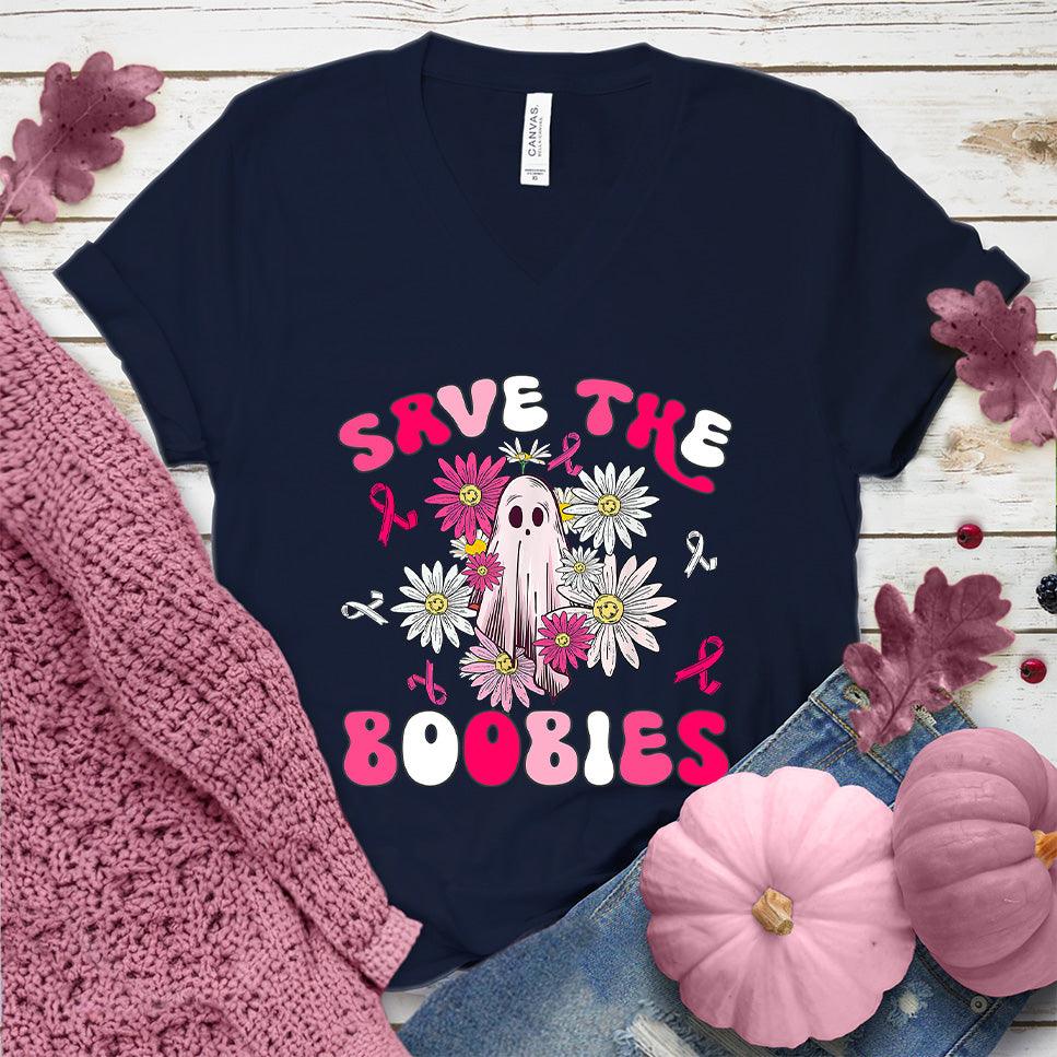 Save The Boobies Version 3 V-Neck Colored Edition - Brooke & Belle