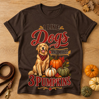 Dogs 3 Pumpkins T-shirt - Dark Chocolate - Brooke & Belle