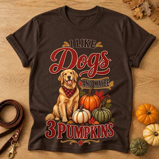 Dogs 3 Pumpkins T-shirt - Dark Chocolate - Brooke & Belle