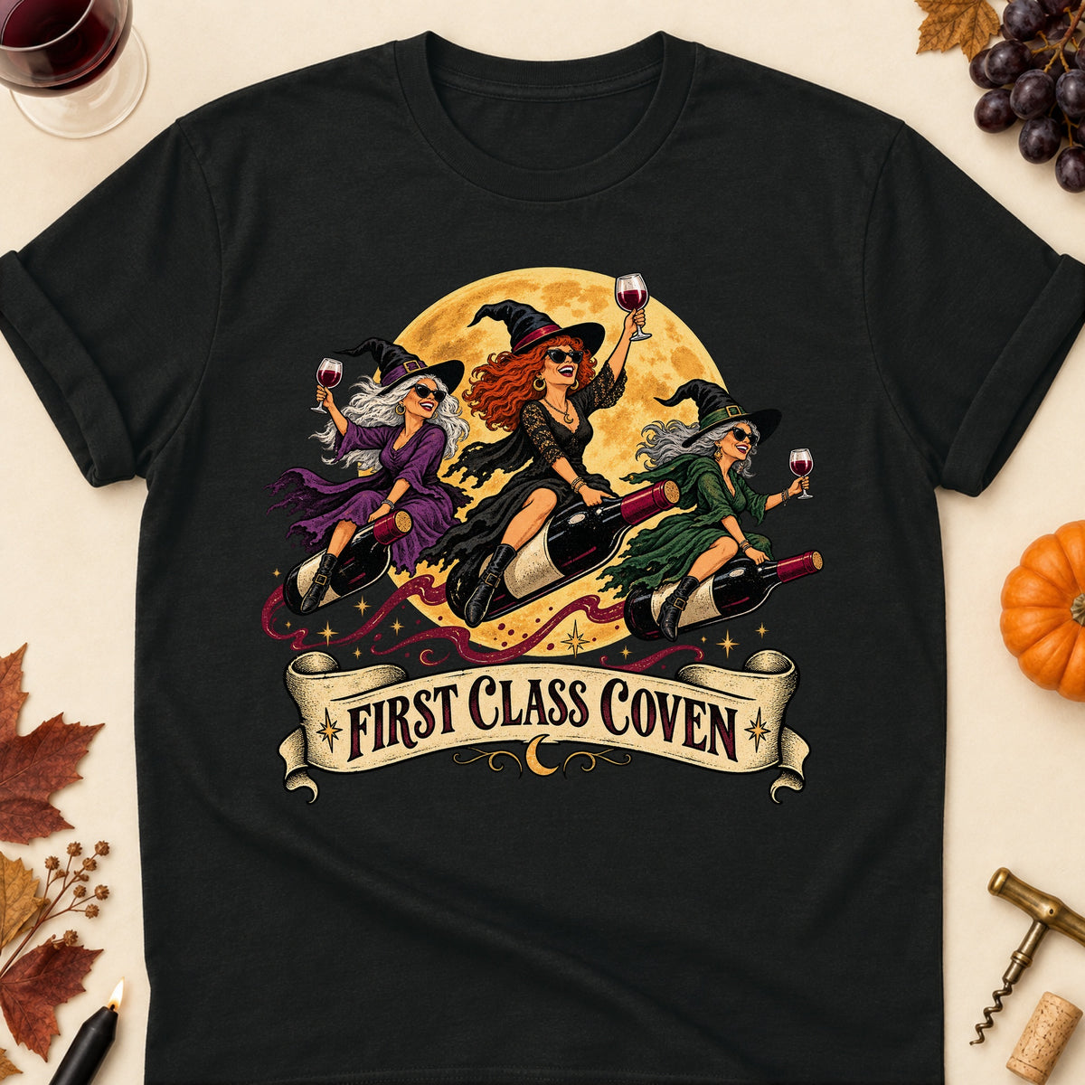 First Class Coven Colored Print T-Shirt - Black - Brooke & Belle