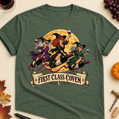 First Class Coven Colored Print T-Shirt - Military Green - Brooke & Belle