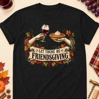 Let There Be Friendsgiving Colored Print T-Shirt - Black - Brooke & Belle