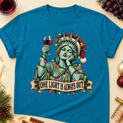 One Light Is Always Out Colored Print T-Shirt - Antique Sapphire - Brooke & Belle