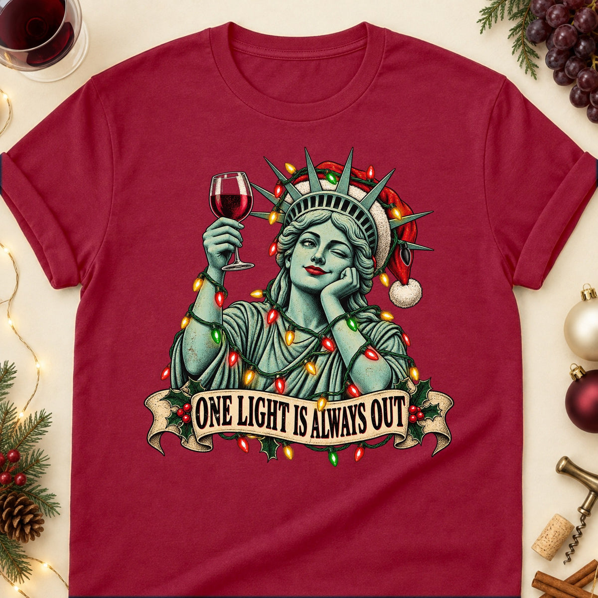 One Light Is Always Out Colored Print T-Shirt - Cardinal Red - Brooke & Belle