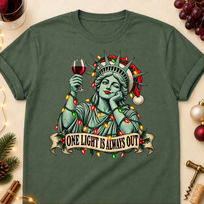 One Light Is Always Out Colored Print T-Shirt - Military Green - Brooke & Belle