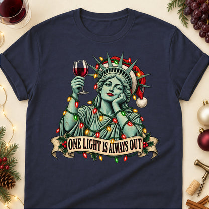 One Light Is Always Out Colored Print T-Shirt - Navy - Brooke & Belle