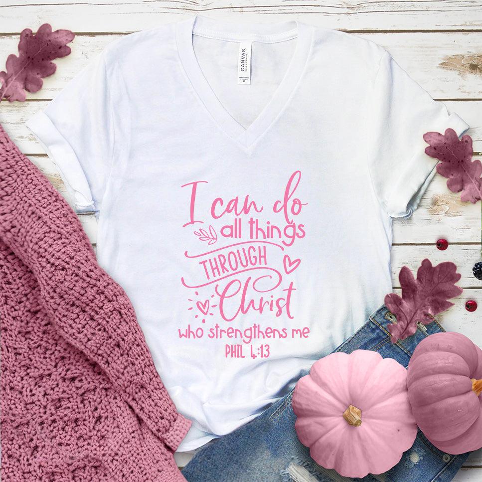 I Can Do All Things V-Neck Pink Edition - Brooke & Belle