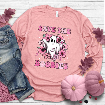 Save The Boobies Version 2 Long Sleeves Colored Edition - Brooke & Belle