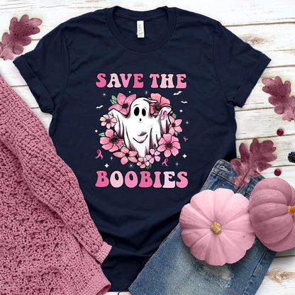 Save The  Boobies Version 2 T-Shirt Colored Edition