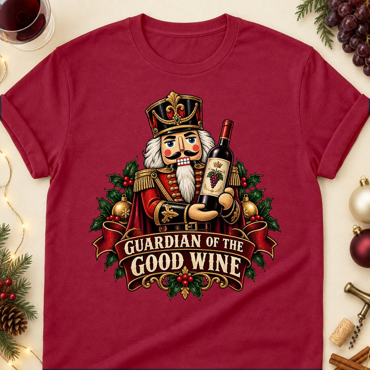 Guardian Of The Good Wine Colored Print T-Shirt - Cardinal Red - Brooke & Belle