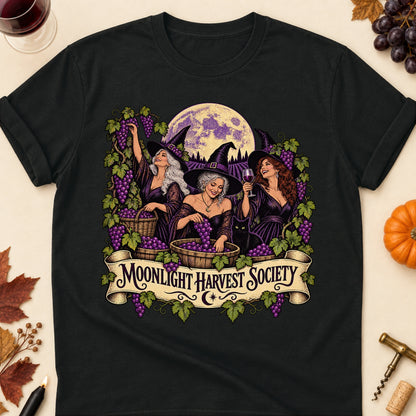 Moonlight Harvest Society Colored Print T-Shirt - Black - Brooke & Belle
