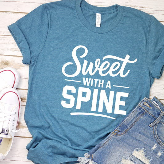 Sweet With A Spine T-Shirt - Heather Deep Teal - Brooke & Belle