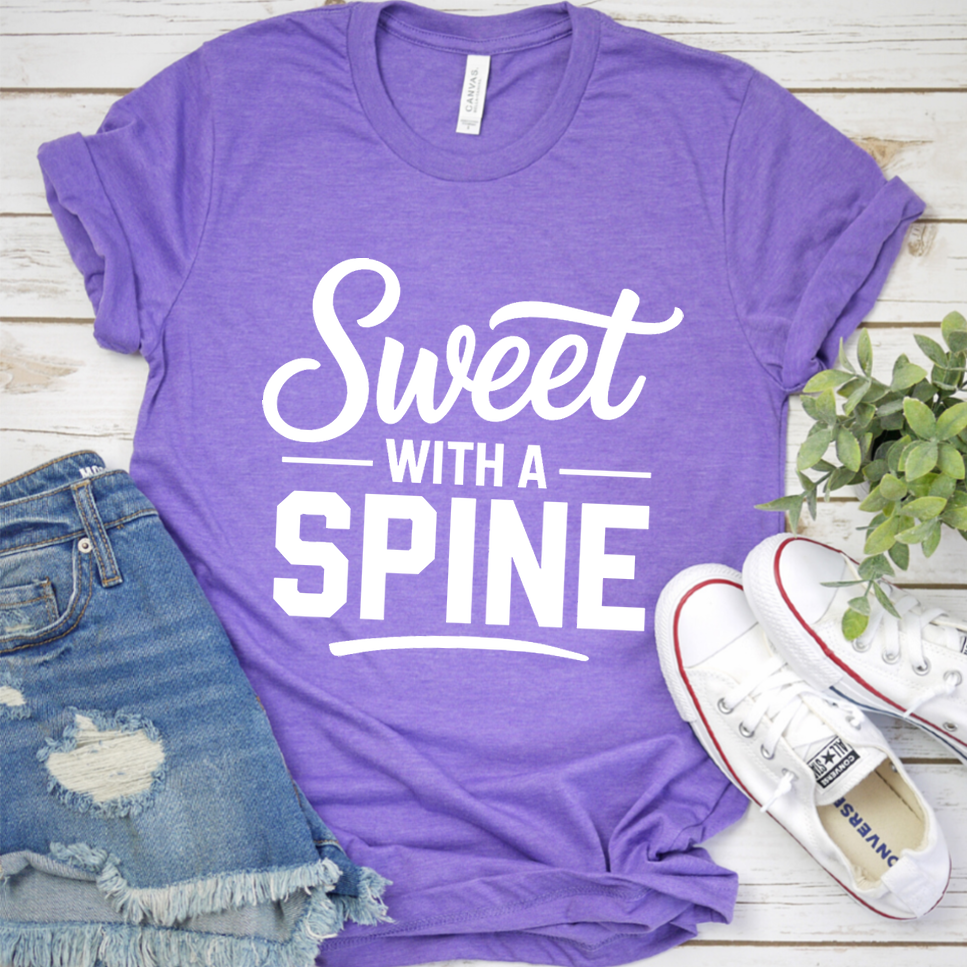 Sweet With A Spine T-Shirt - Heather Purple - Brooke & Belle