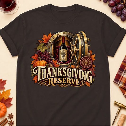 Thanksgiving Reserve Colored Print T-Shirt - Dark Chocolate - Brooke & Belle