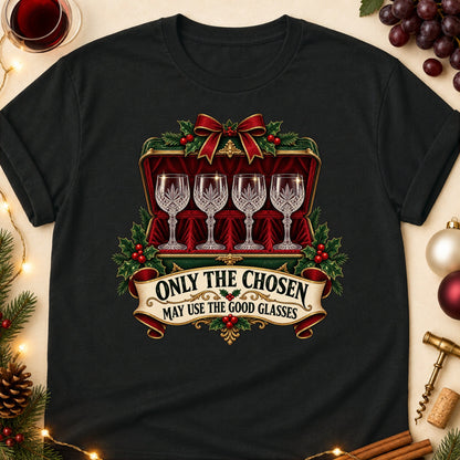 Only The Chosen May Use The Good Glasses Colored Print T-Shirt - Black - Brooke & Belle