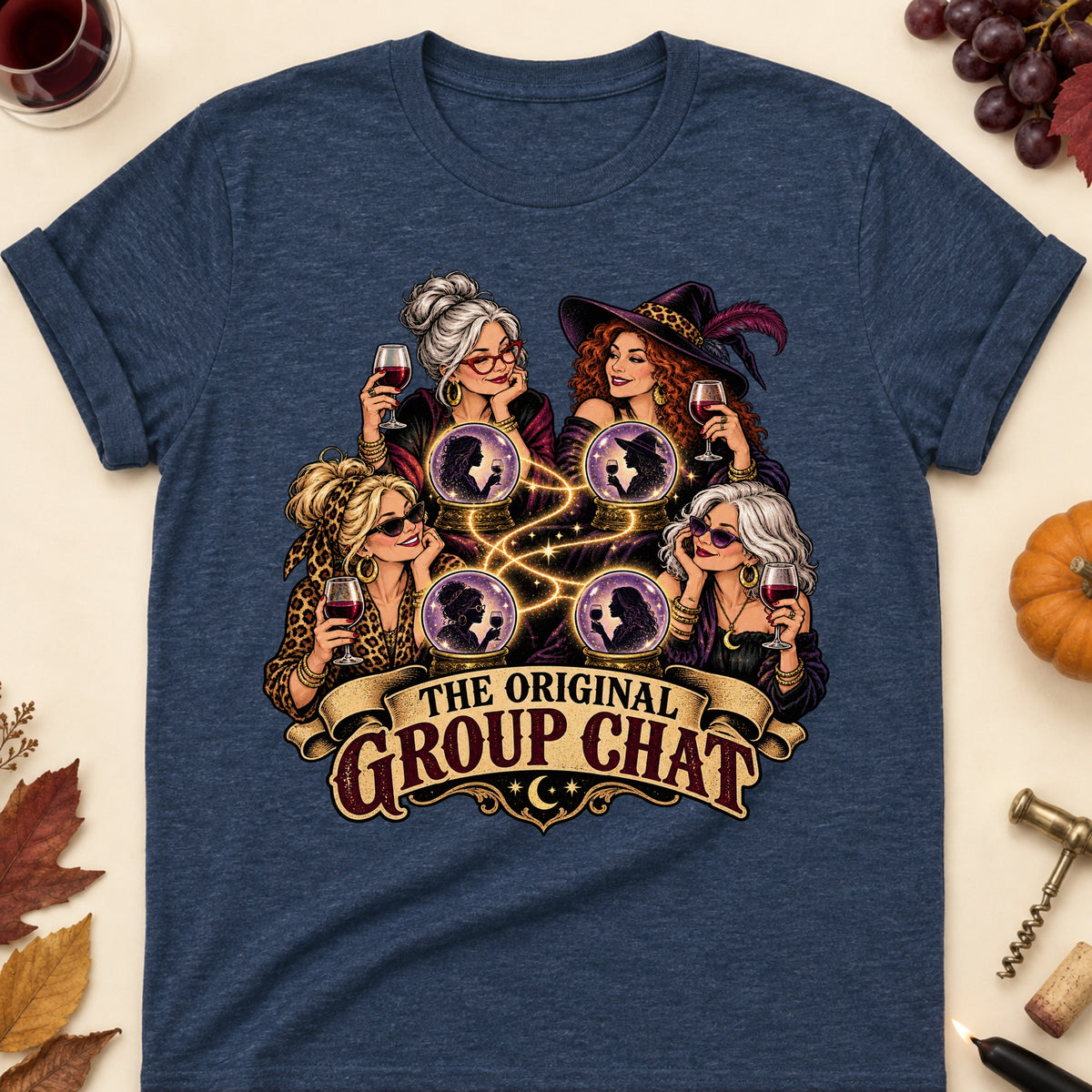 The Original Group Chat Colored Print T-Shirt - Heather Navy - Brooke & Belle