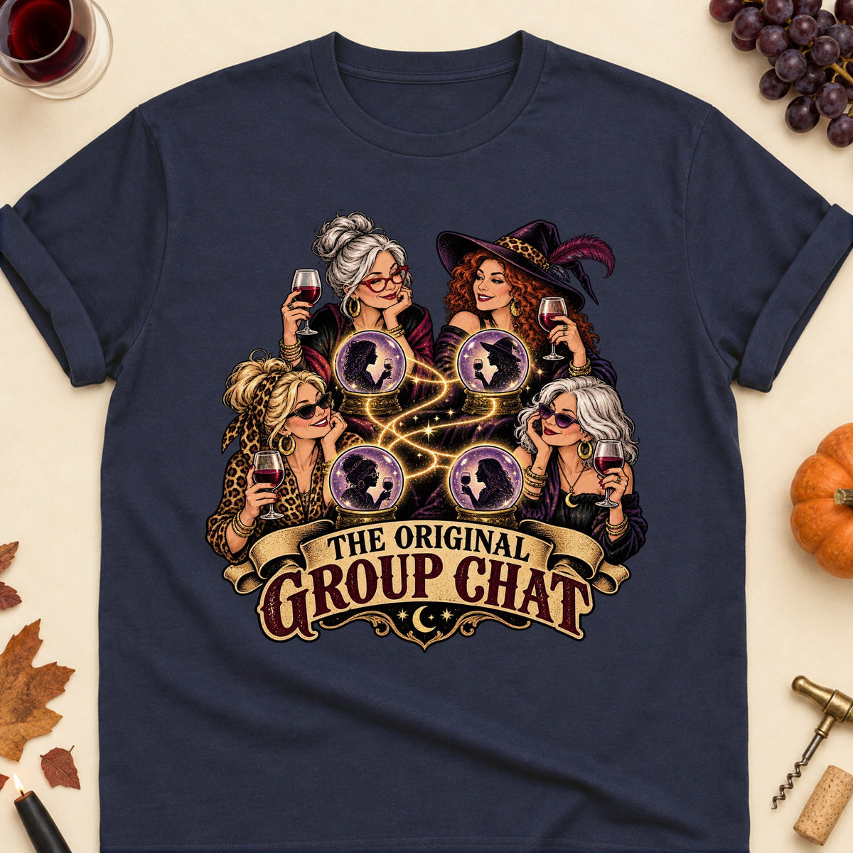 The Original Group Chat Colored Print T-Shirt - Navy - Brooke & Belle