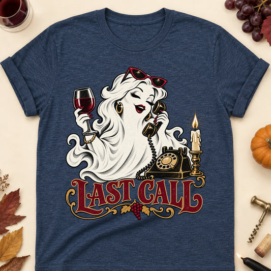 Last Call Colored Print T-Shirt - Heather Navy - Brooke & Belle