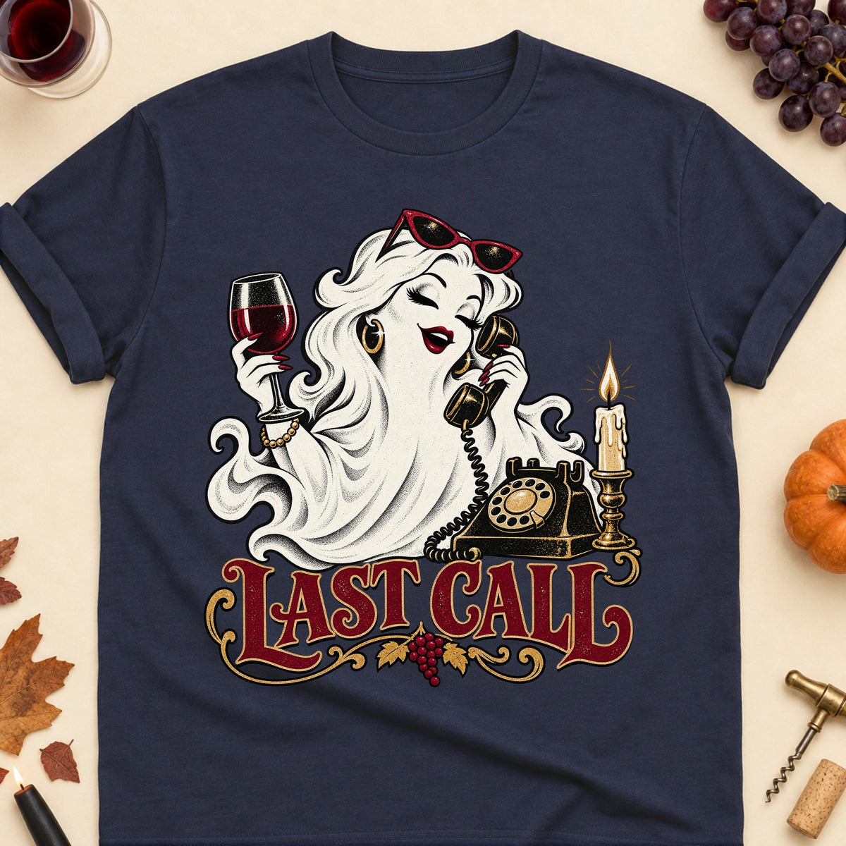 Last Call Colored Print T-Shirt - Navy - Brooke & Belle